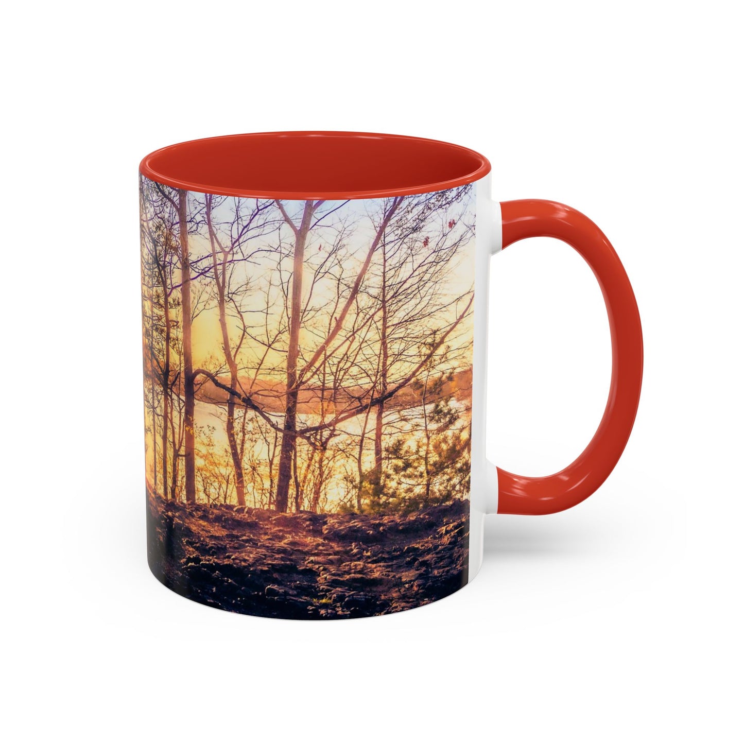 Two Tones, 11oz Ceramic Coffe Mug with Elegant High-Res, Full Color Natural Landscape Image.