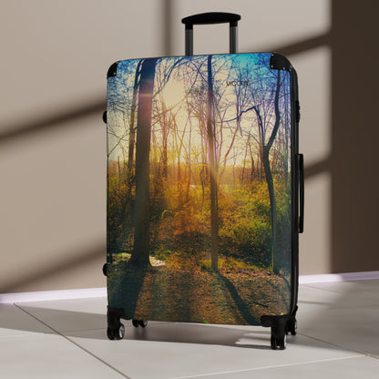 Sunlit Forest Carry-On Suitcase – Scenic Autumn Woods Travel Luggage
