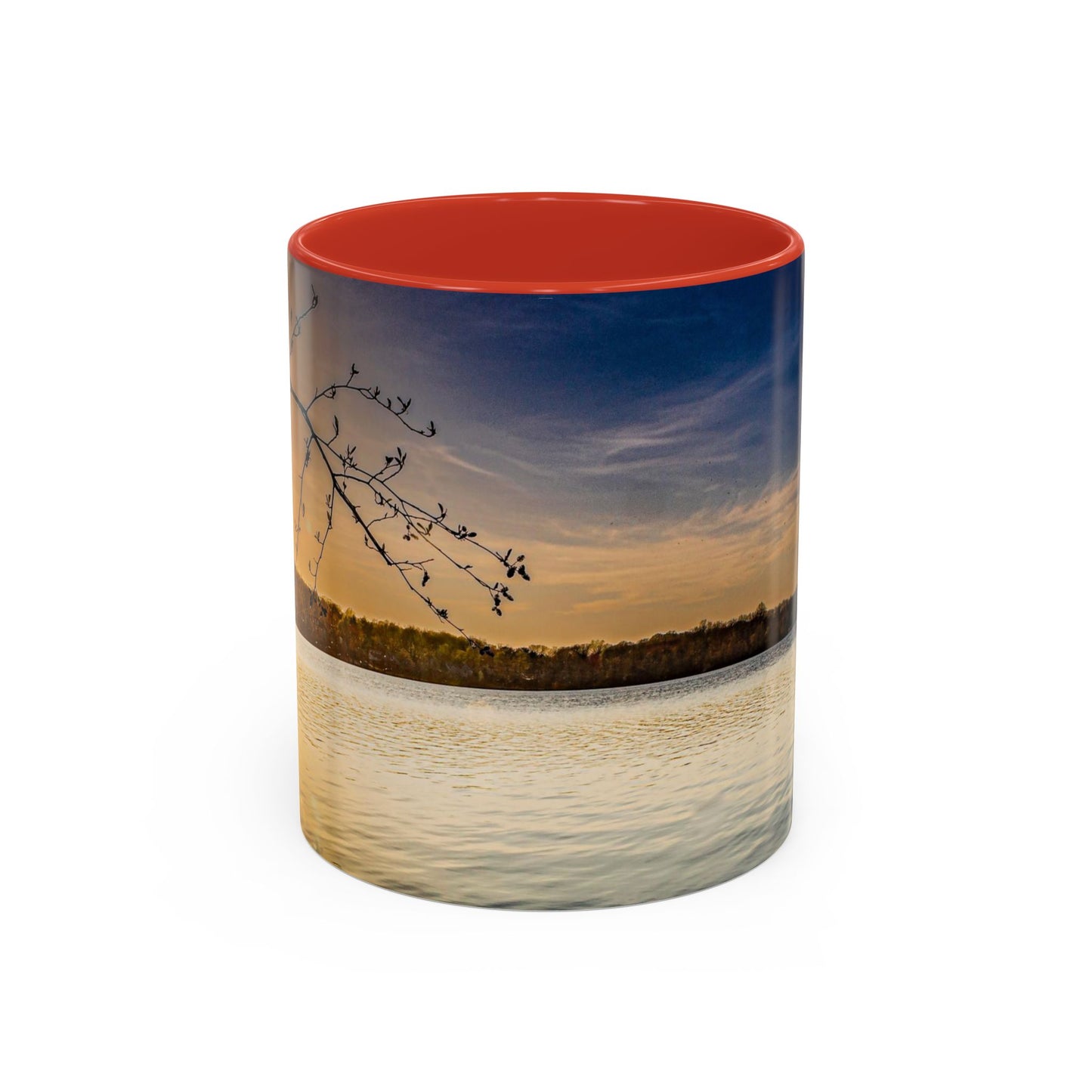 Two Tones, 11oz Accent, Ceramic Coffe Mug with Elegant High-Res, Full Color Natural Landscape Image.