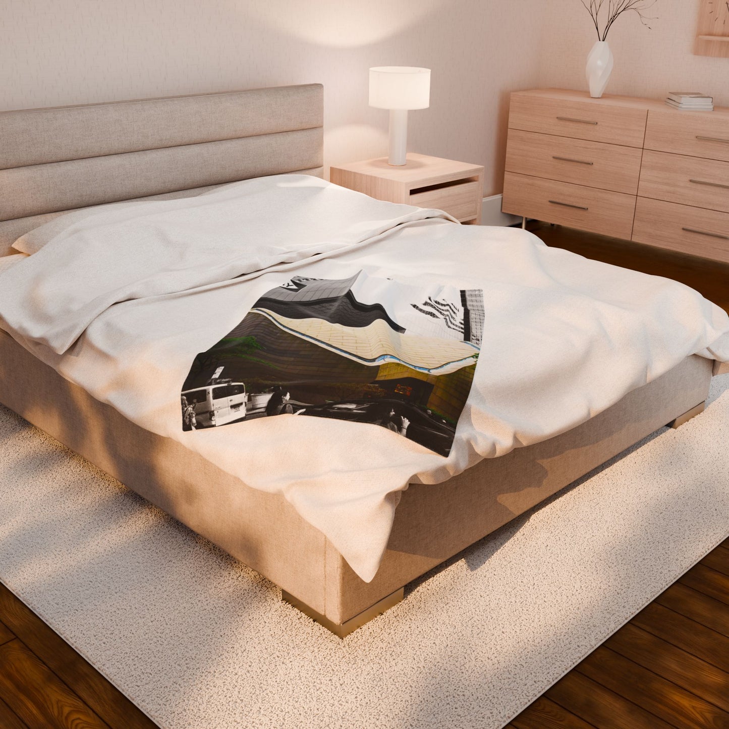 Velveteen Plush Blanket with beautiful car image.