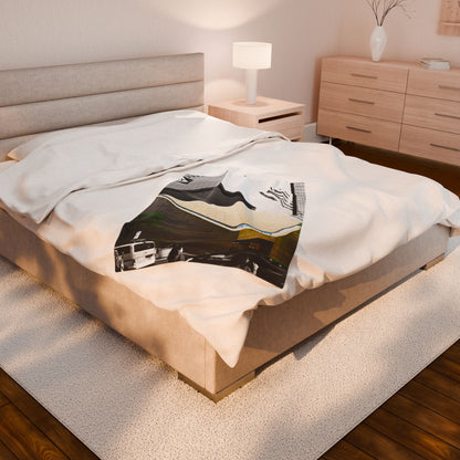 Velveteen Plush Blanket with beautiful car image.