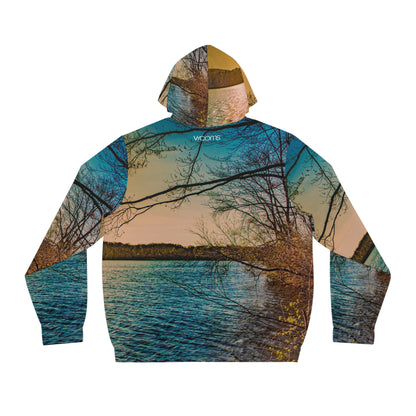 Scenic Lake Sunset Full‑Zip Hoodie