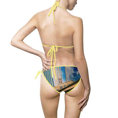 Cityscape Print Bikini Swimsuit - Urban Beachwear