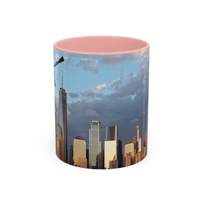 Two Tone Ceramic 11oz. Mug, Printed with a High-Res Image of  New  York City View.