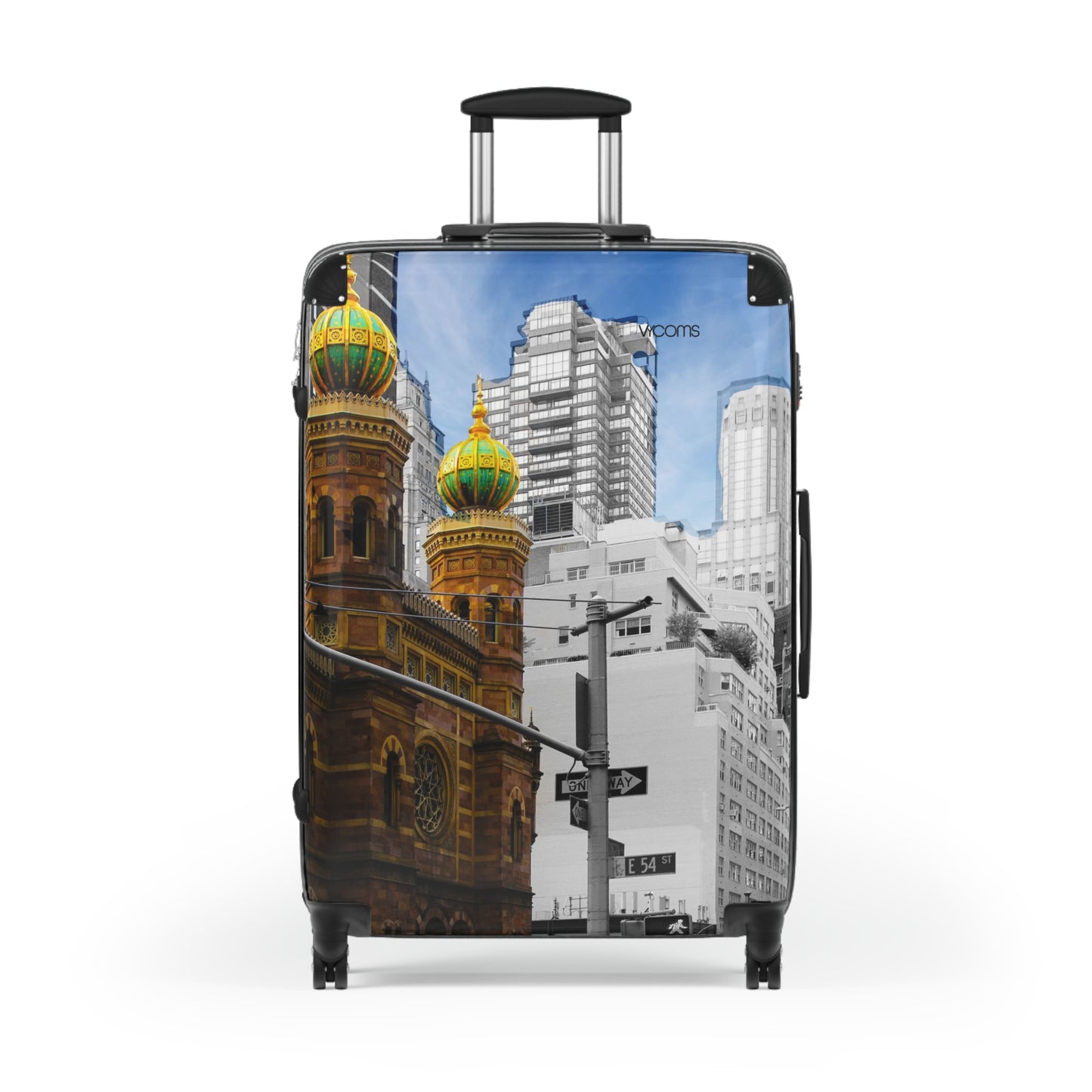 Cityscape Carry-On Suitcase — Vintage Church & Modern Skyline Travel Luggage