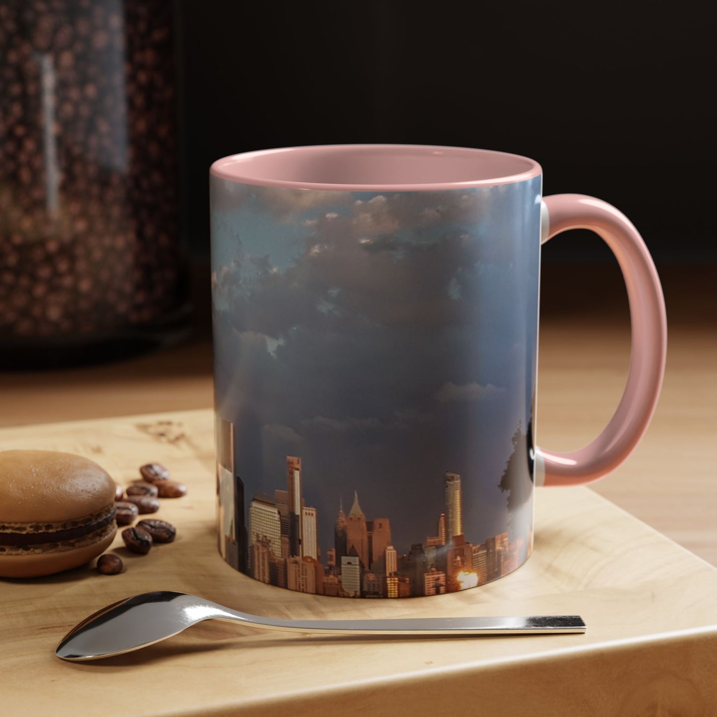 Two Tone Ceramic 11oz. Mug, Printed with a High-Res Image of  New  York City View.