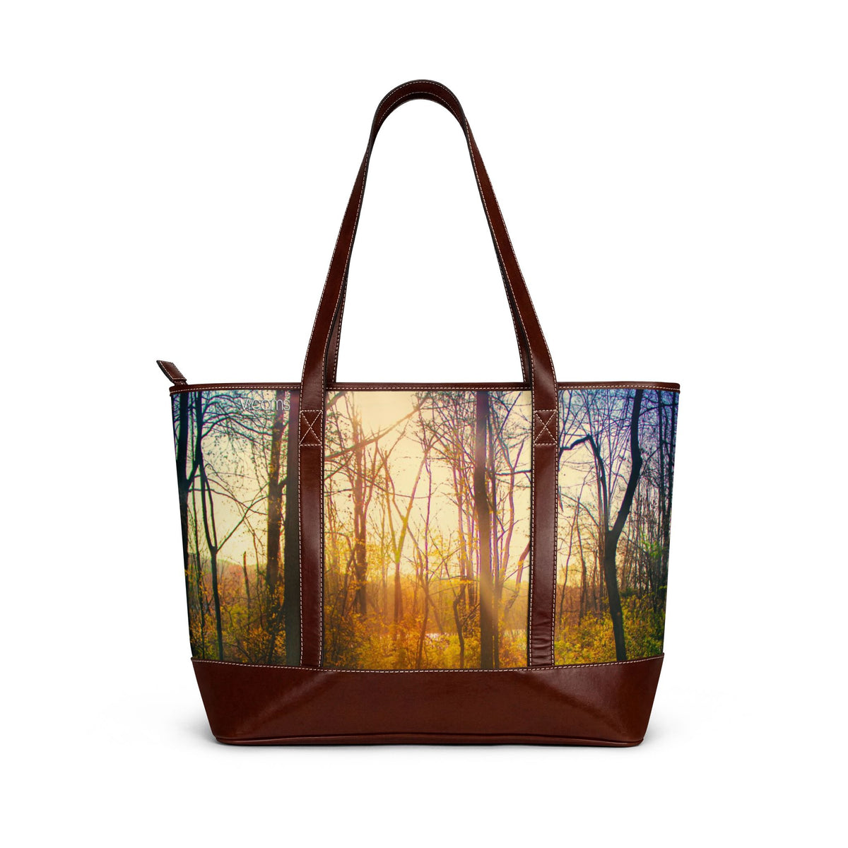 Sunrise Forest Tote Handbag – Nature Photography Canvas Tote