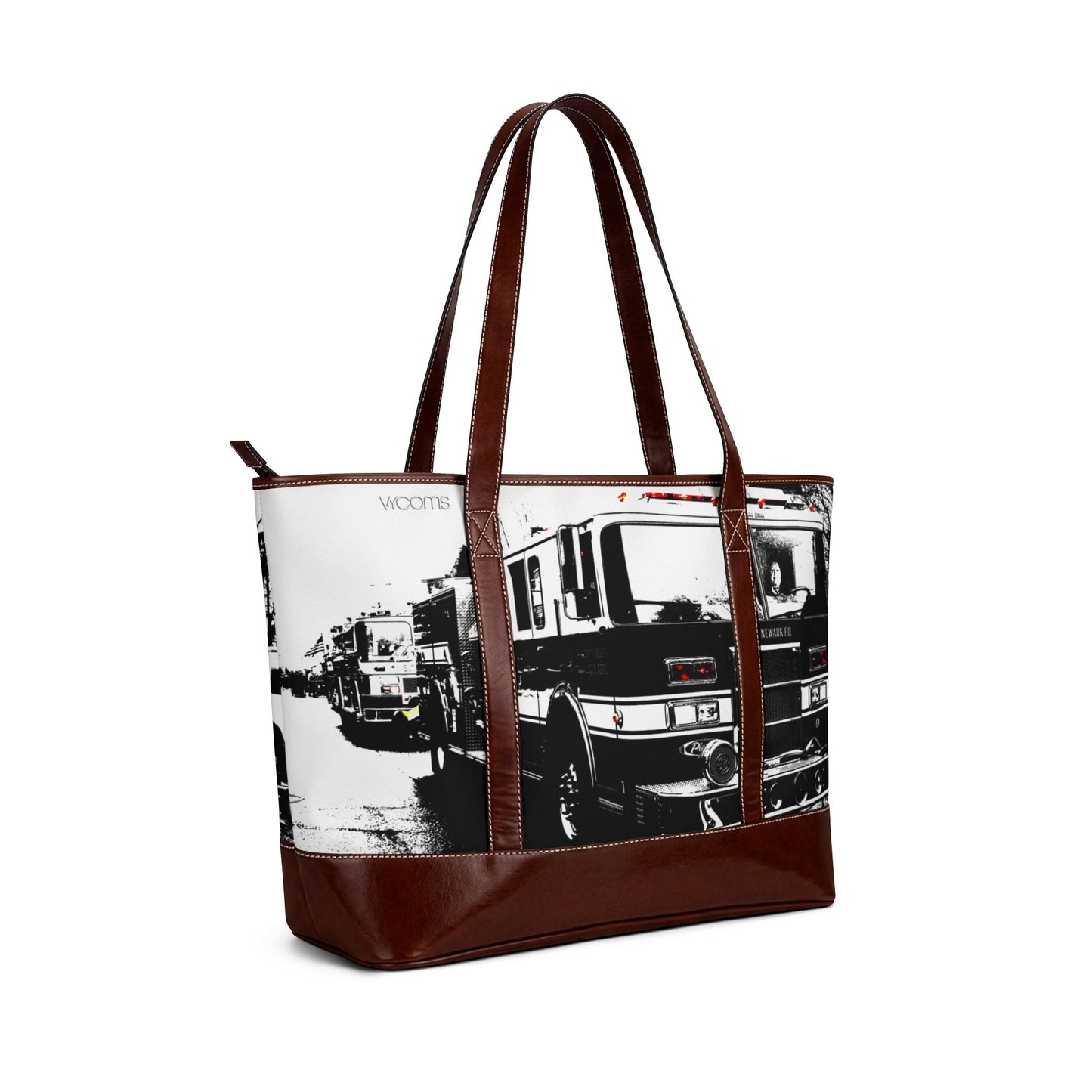 Firetruck Photo Handbag – Vintage Fire Engine Tote Bag