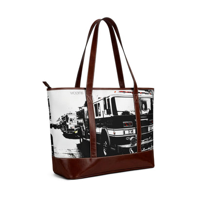 Firetruck Photo Handbag – Vintage Fire Engine Tote Bag