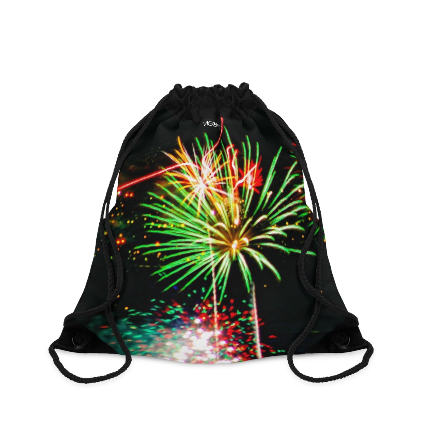 Drawstring Bag with Beautiful High-Res, Full Color Firework Image.