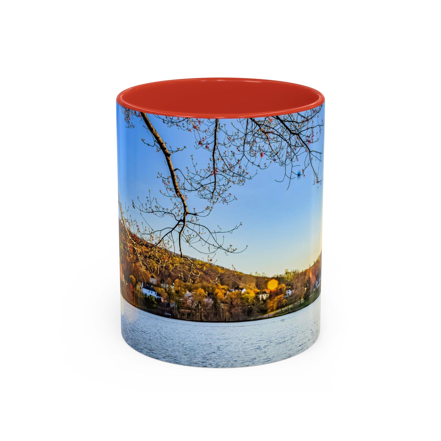 Two Tones, 11oz Accent, Ceramic Coffe Mug with Elegant High-Res, Full Color Natural Landscape Image.