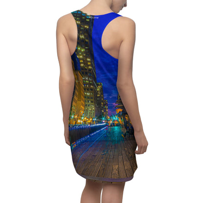 J Owen Grundy Park Night Skyline Racerback Dress