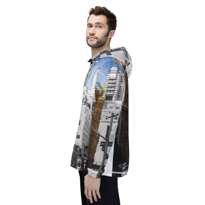 New York Environment Windbreaker Jacket — Cityscape Photo All-Over Print