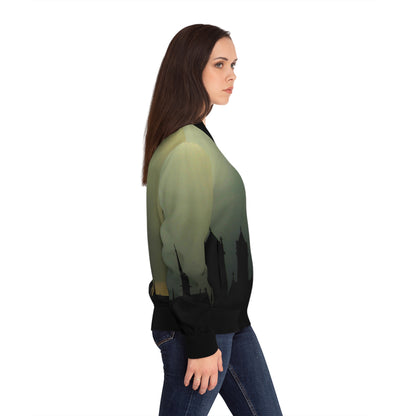 Newark Cathedral Women's Bomber Jacket - Newark Ethereal Silhouette