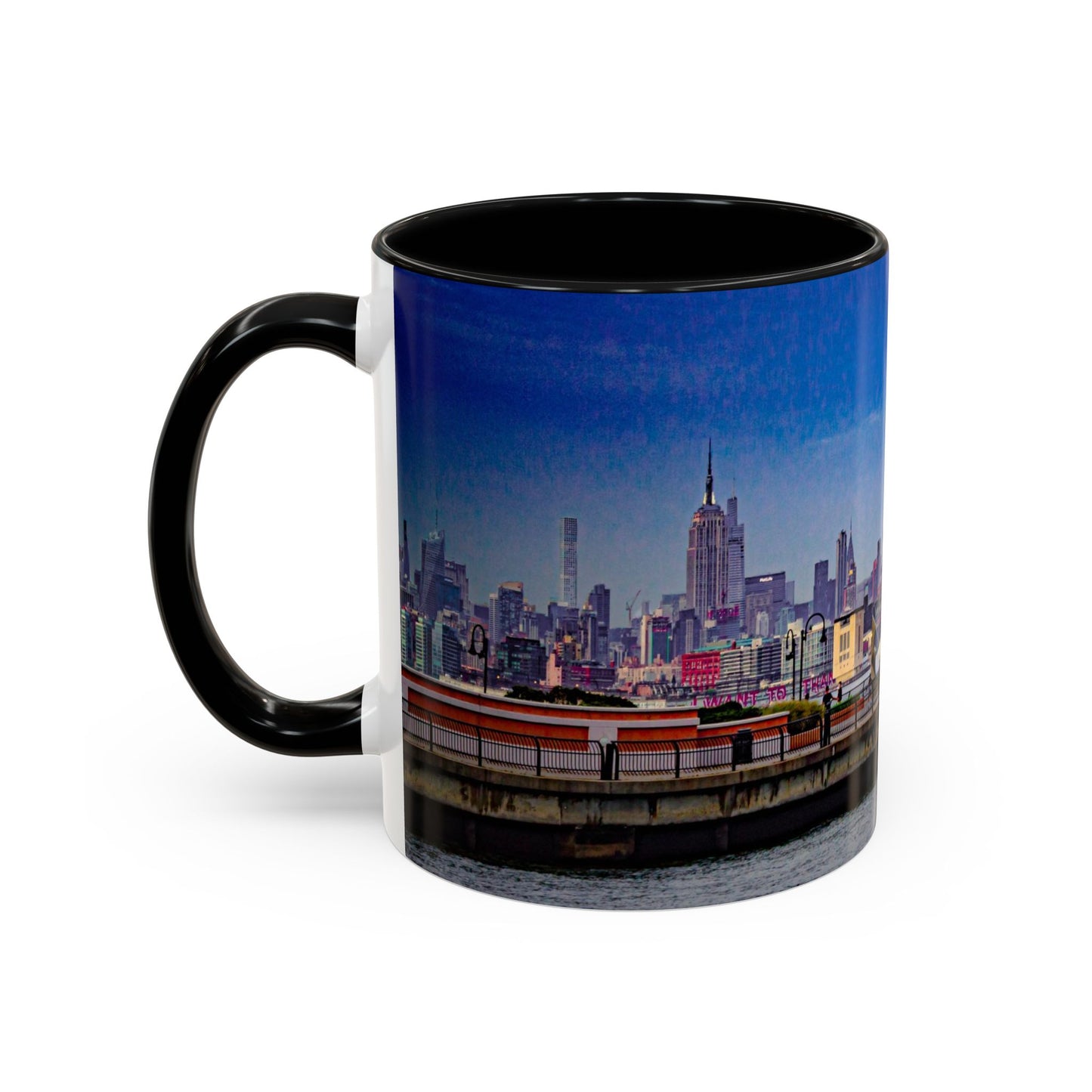 Two Tone 11oz Ceramic, Coffe Mug, Printed with a High-Res Elegant New New York City View Image