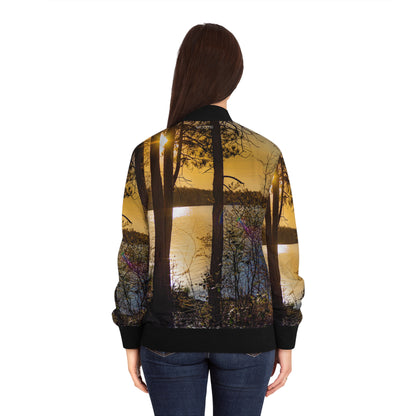 Women's Bomber Jacket - Franklin Lakes Golden Hour
