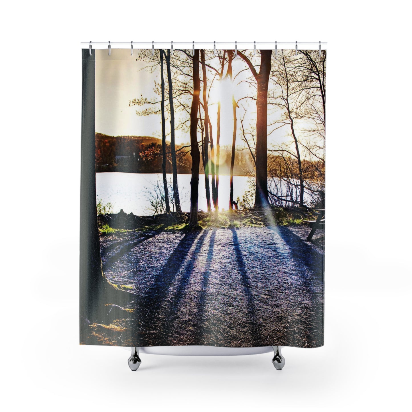 Shower Curtain Printed With Exclusive, High-Res, Full Color Beautiful Image.