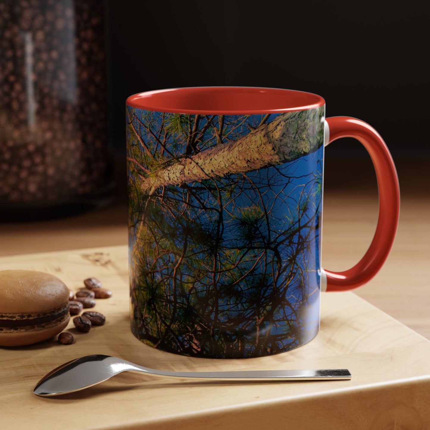 Beautifull 11oz Two Tones, Ceramic Coffe Mug Printed With An original, High-Res, Full Color Image of an Elegant Natural Landscape.