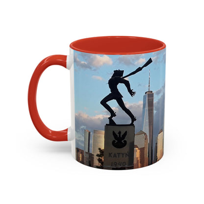 Two Tone Ceramic 11oz. Mug, Printed with a High-Res Image of  New  York City View.