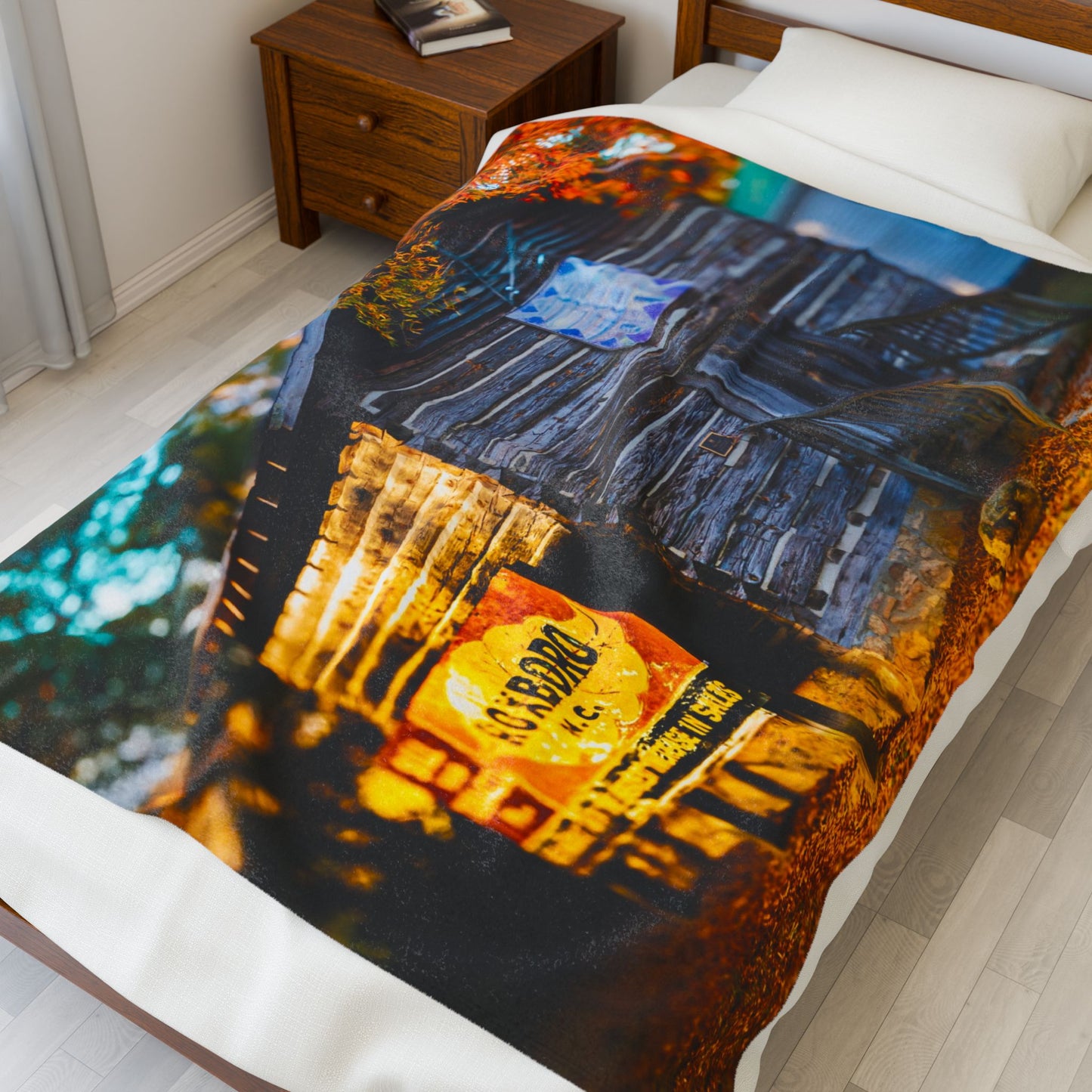 Velveteen Plush Blanket with beautiful car image.