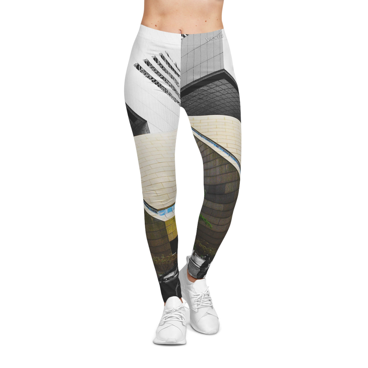 Leggings con imagen arquitectónica de Nueva York — Leggings urbanos de paisaje citadino para mujer