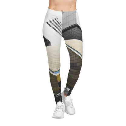 Leggings con imagen arquitectónica de Nueva York — Leggings urbanos de paisaje citadino para mujer