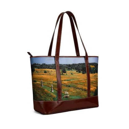 Autumn Meadow Tote Bag — Scenic Field Landscape Handbag
