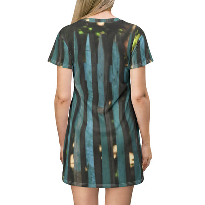 Blue Rustic Fence Dress — Vintage Garden Vibe
