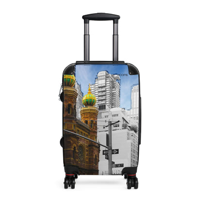 Cityscape Carry-On Suitcase — Vintage Church & Modern Skyline Travel Luggage
