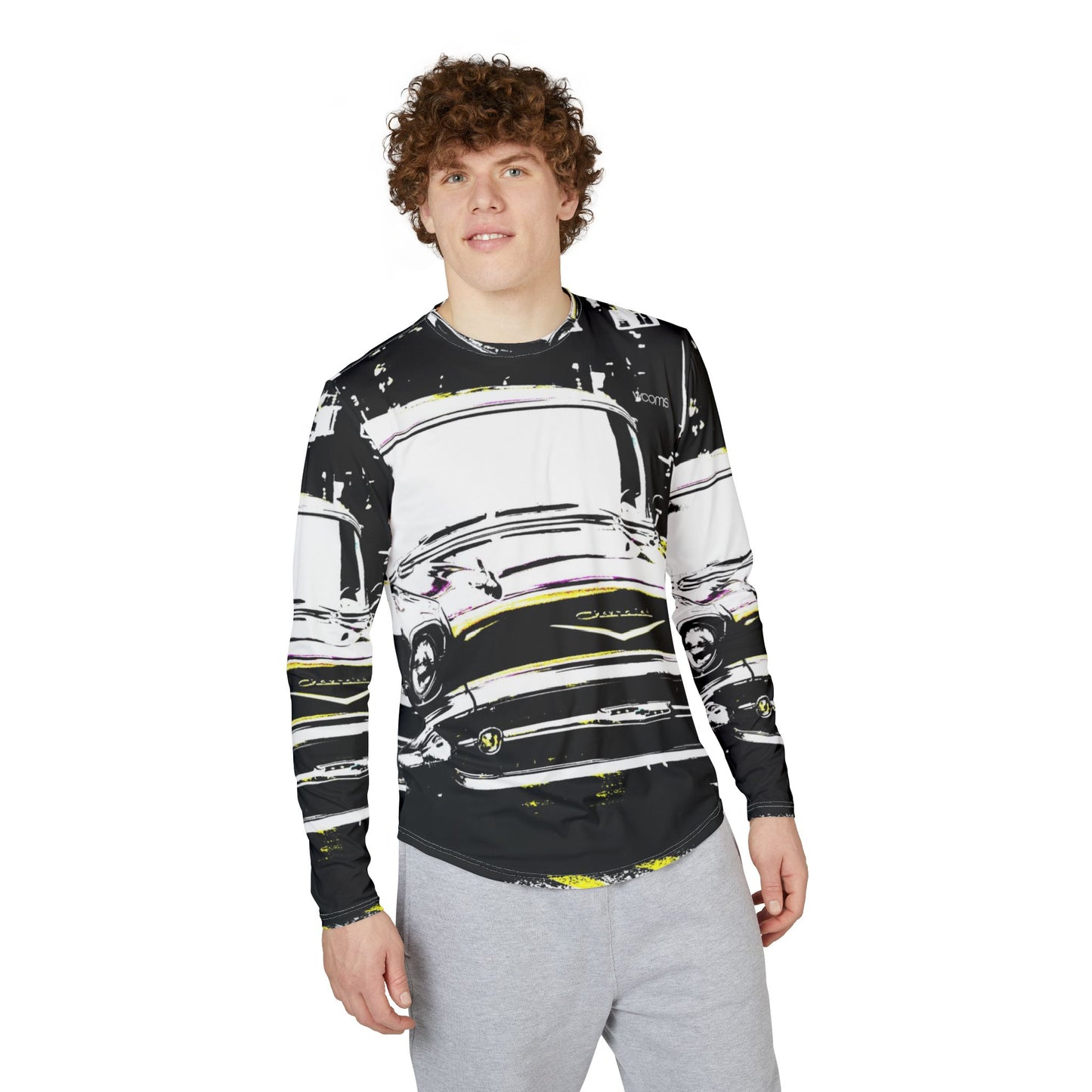 1950s Red Chevrolet Long Sleeve Shirt — Retro Classic Car Tee