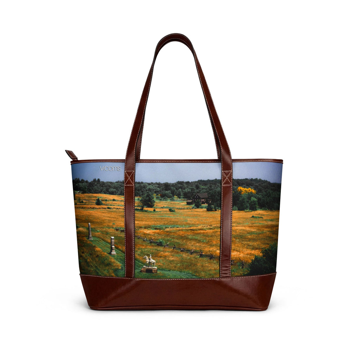 Autumn Meadow Tote Bag — Scenic Field Landscape Handbag