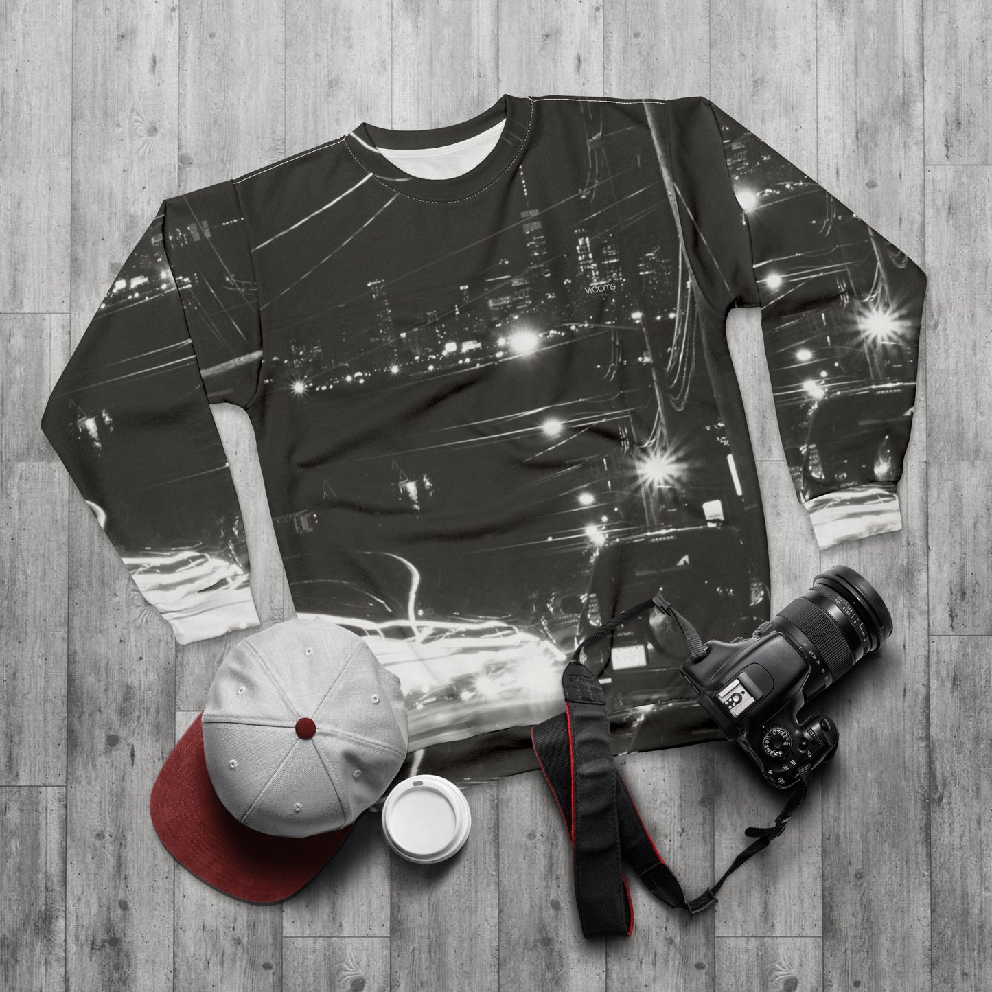 City Night Drive Sweatshirt — Black & White Urban Night Vibe