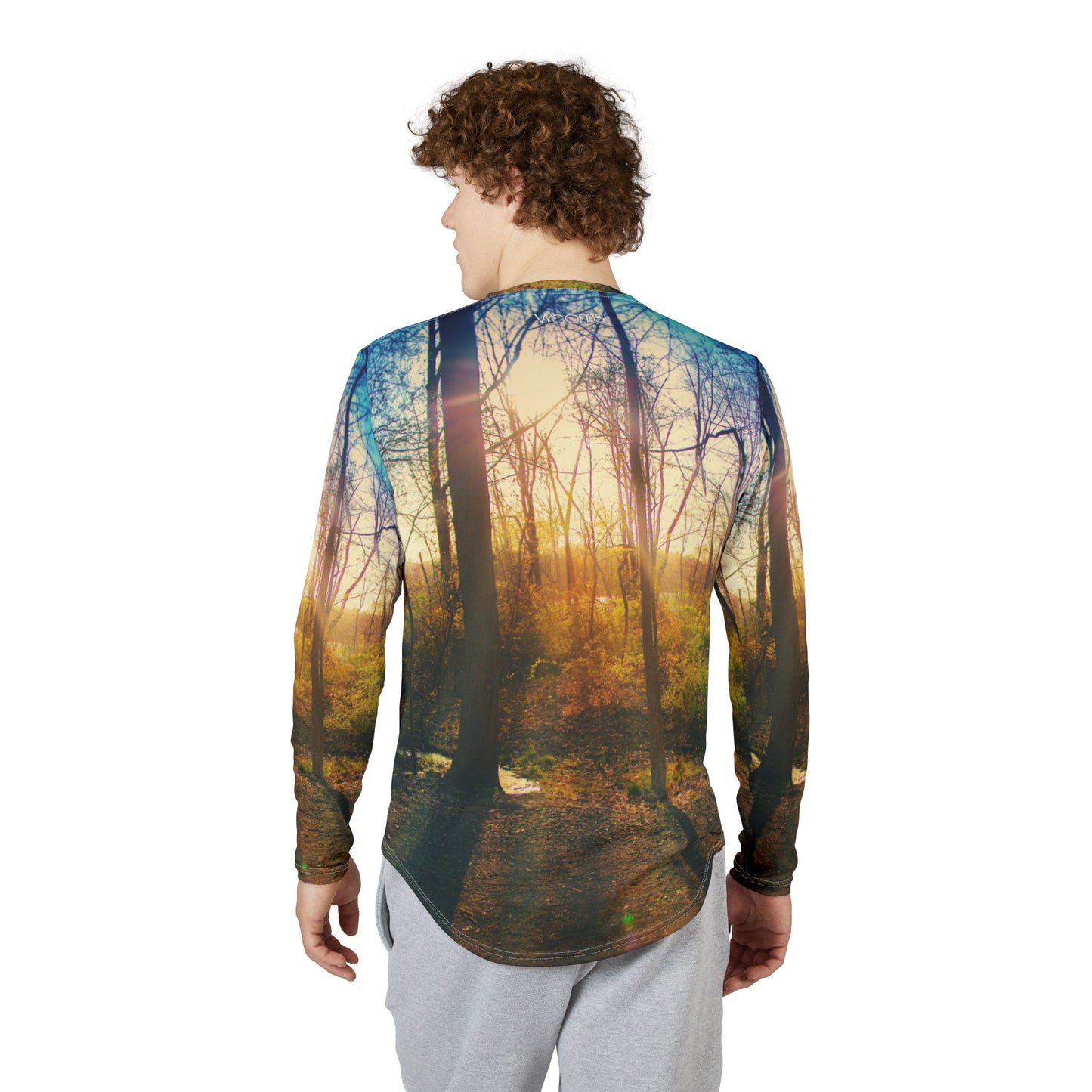 Sunlit Forest Long Sleeve Shirt — Men's UV Protection Nature AOP