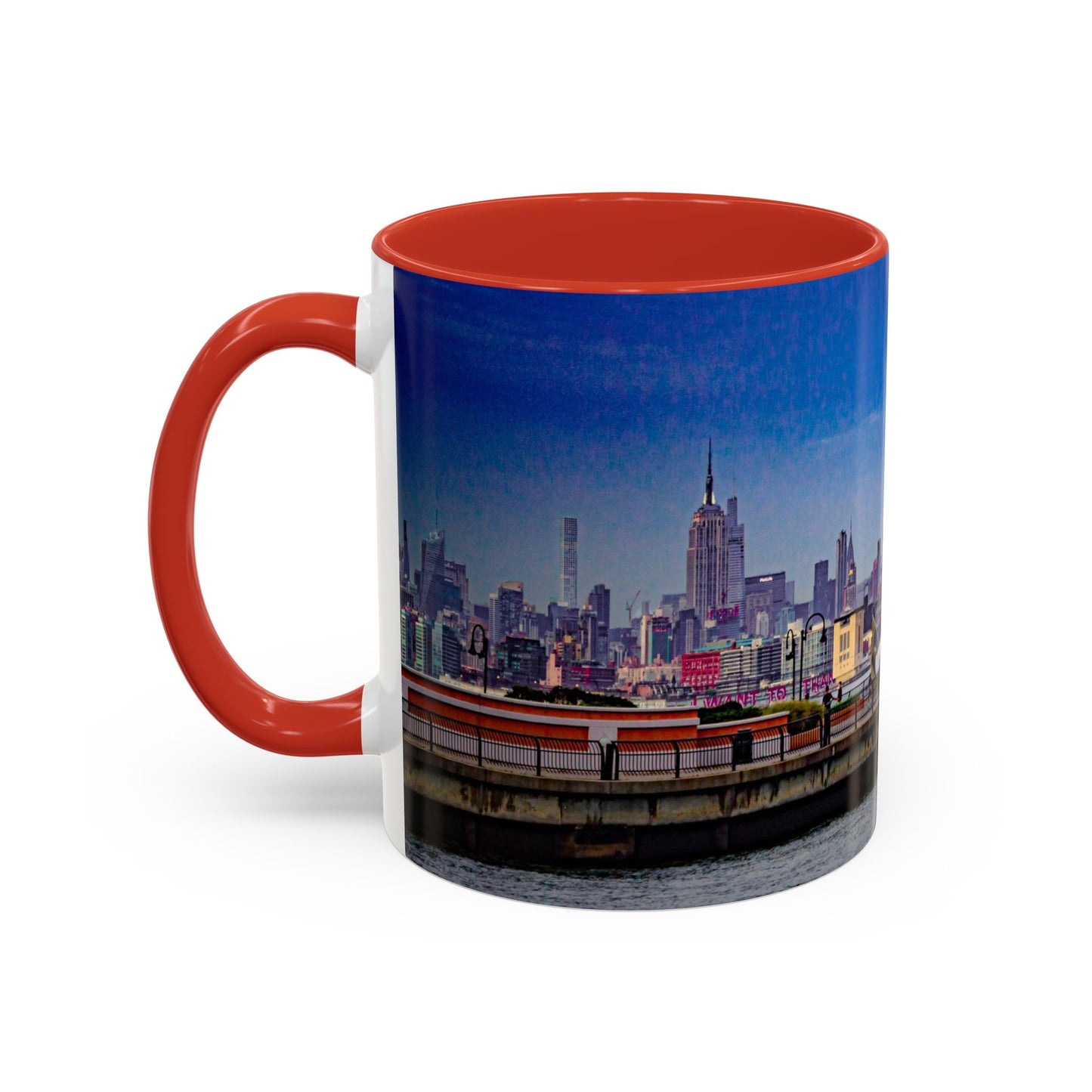 Two Tone 11oz Ceramic, Coffe Mug, Printed with a High-Res Elegant New New York City View Image