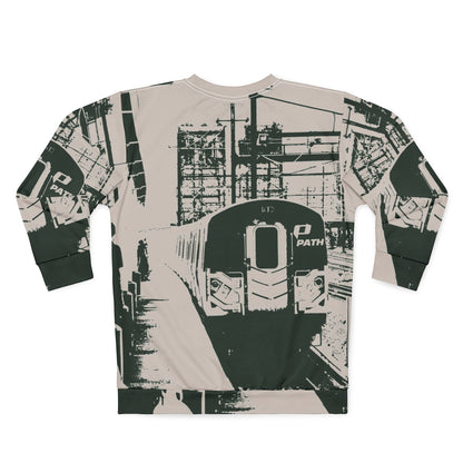 All-Over-Print Retro Train Sweatshirt — Urban Commuter Vibe
