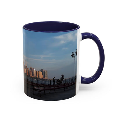 Two Tone Ceramic 11oz. Mug, Printed with a High-Res Image of  New  York City View.