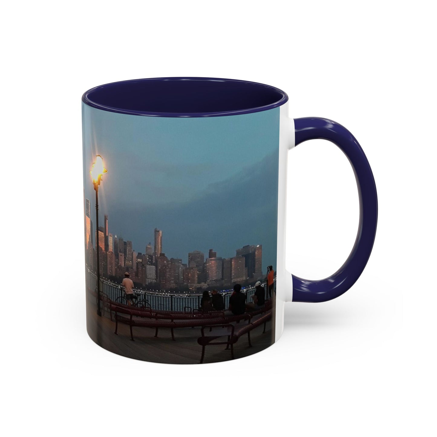 Two Tone 11 oz. Ceramic Mug, Printed with a High-Res Image of  New  York City View.