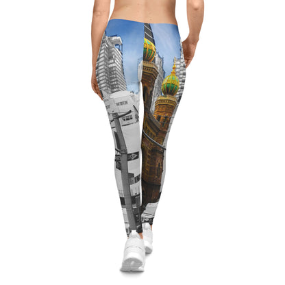 New York Cityscape Leggings — Vintage Cathedral & Urban Image Leggings