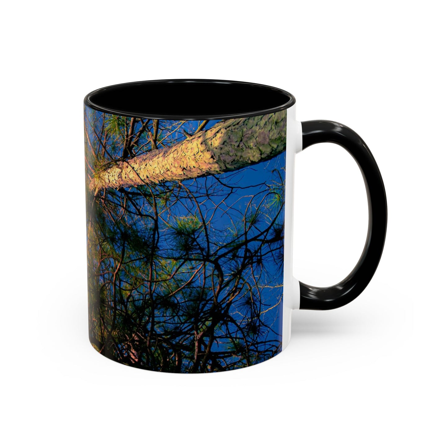 Beautifull 11oz Two Tones, Ceramic Coffe Mug Printed With An original, High-Res, Full Color Image of an Elegant Natural Landscape.