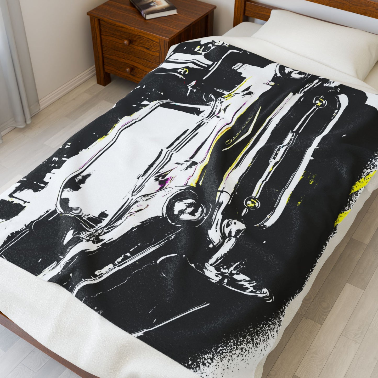 Velveteen Plush Blanket with beautiful car image.