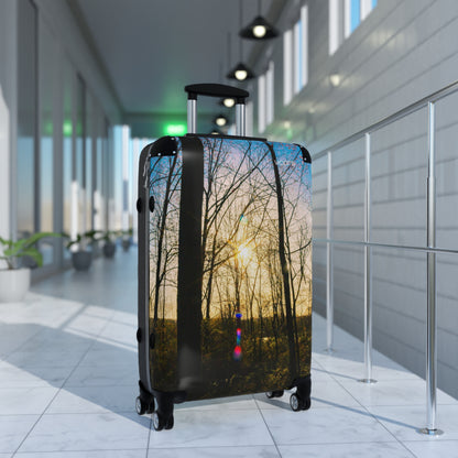 Sunlit Forest Carry-On Suitcase — Scenic Nature Travel Luggage