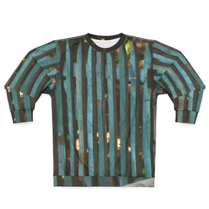 Striped Teal Fence Pattern Sweatshirt