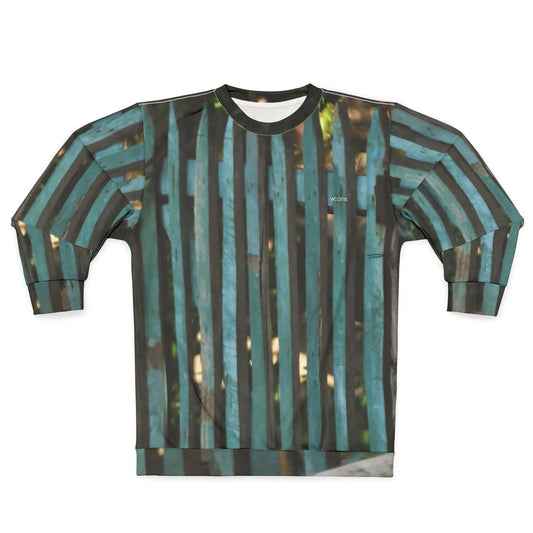 Striped Teal Fence Pattern Sweatshirt