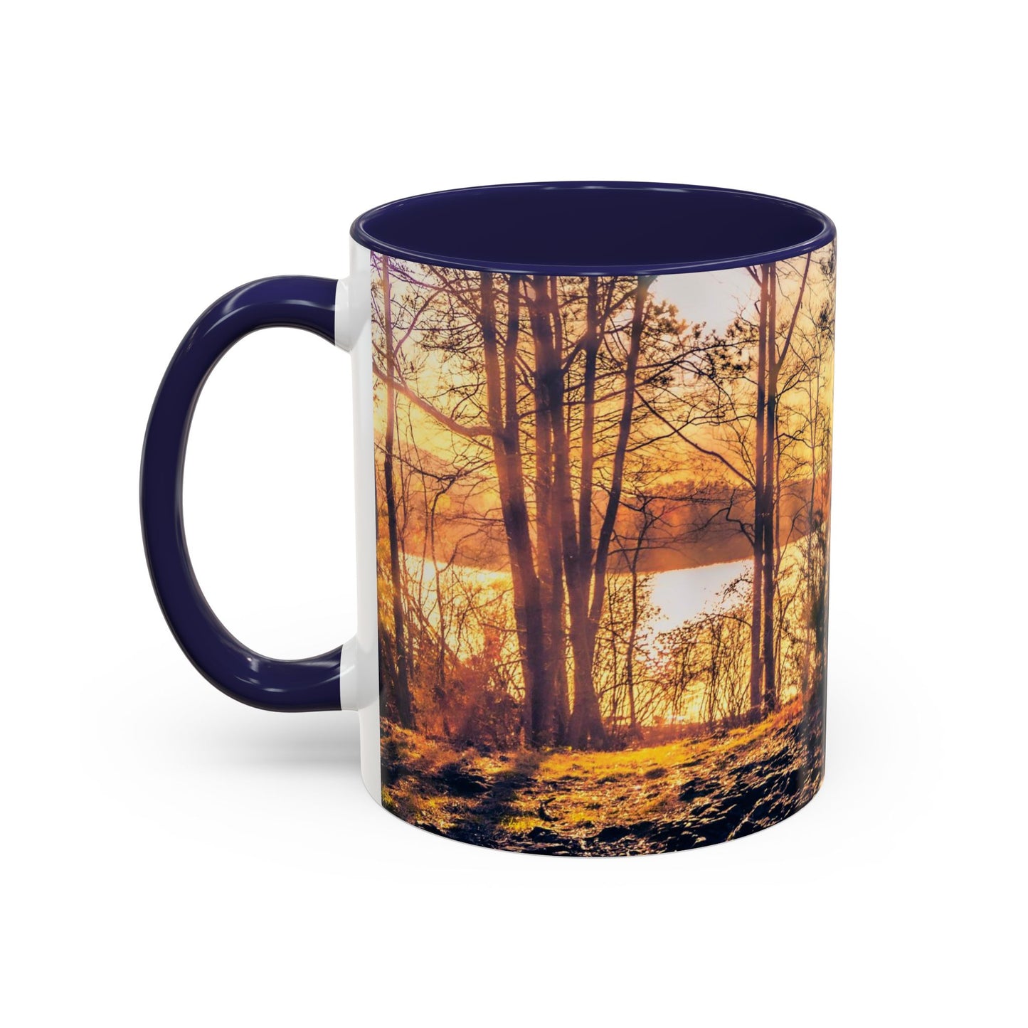 Two Tones, 11oz Ceramic Coffe Mug with Elegant High-Res, Full Color Natural Landscape Image.