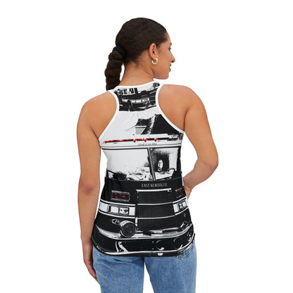 Retro Fire Truck Women's Tank Top — Vintage Firefighter Engine Graphic