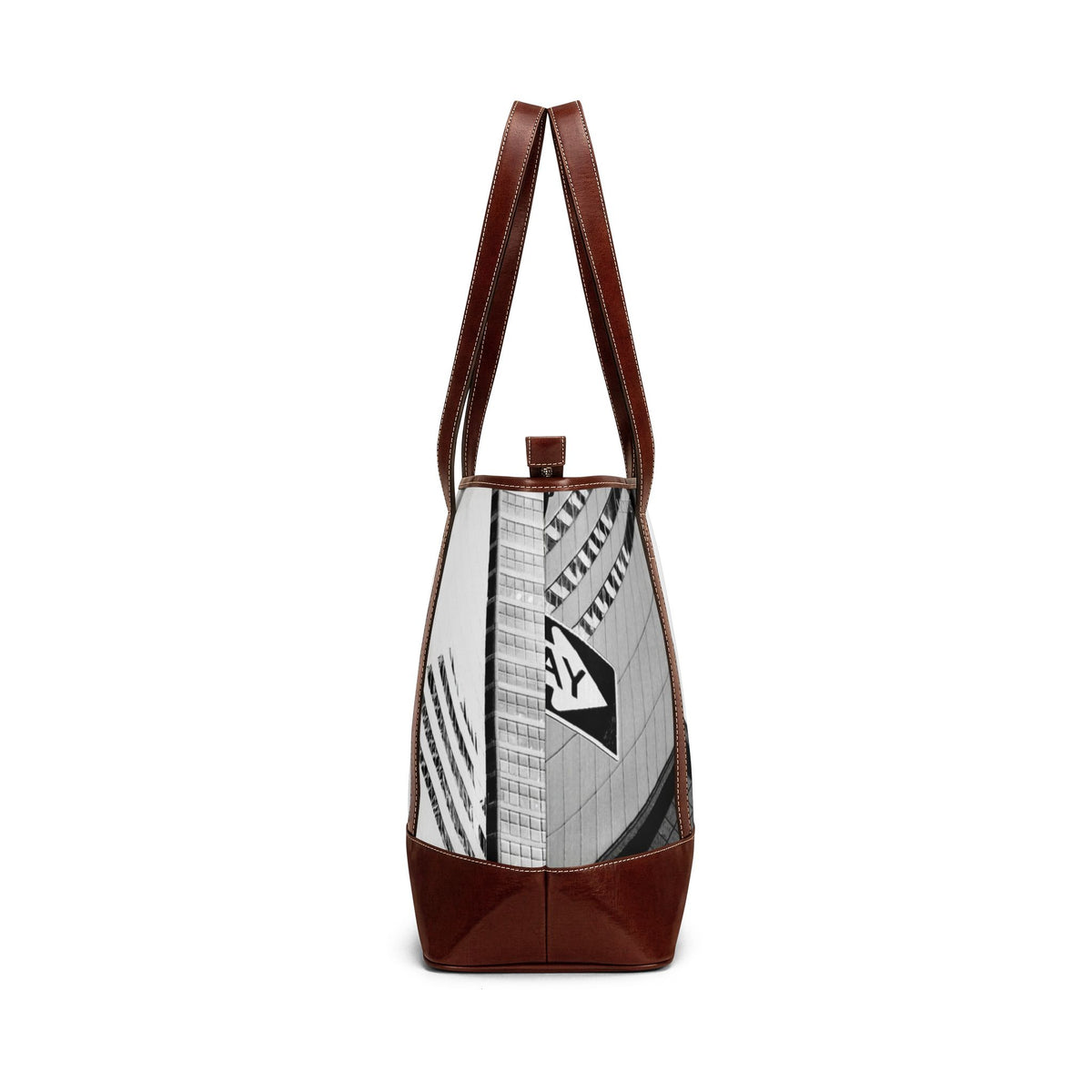 Monochrome Cityscape Tote Handbag