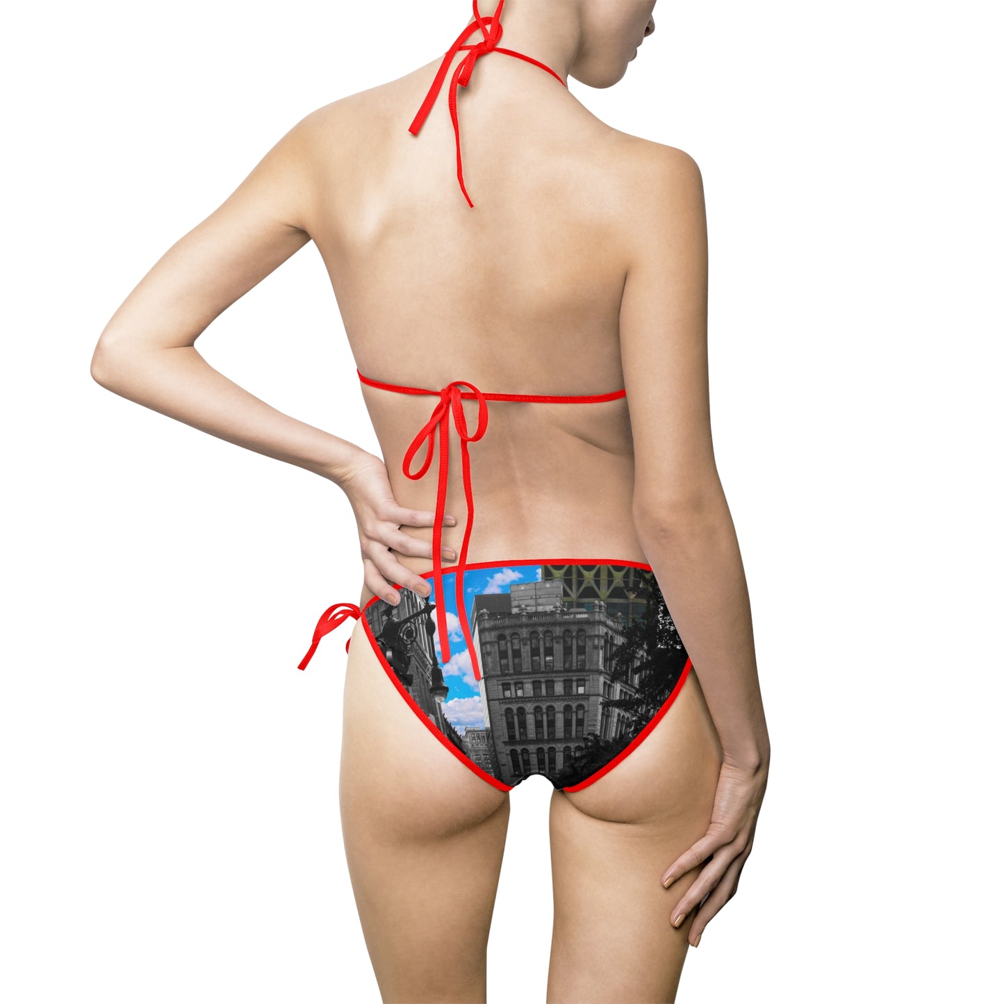 Cityscape Triangle Bikini — Women's Urban Skyline Swimwear