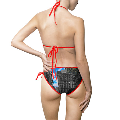 Cityscape Triangle Bikini — Women's Urban Skyline Swimwear