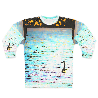 Swan Lake Sweatshirt — Pastel Watercolor Scenic Crewneck