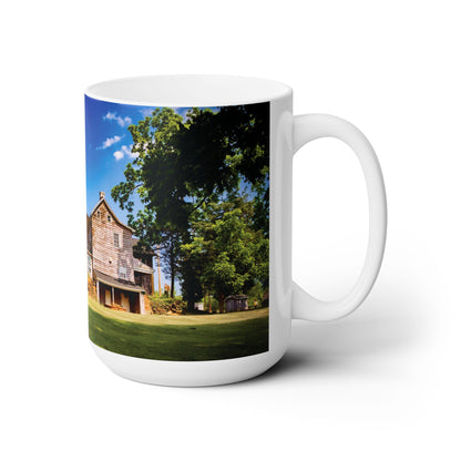 Elegant 15oz Ceramic Coffee Mug printed with a beautiful image of a country side.